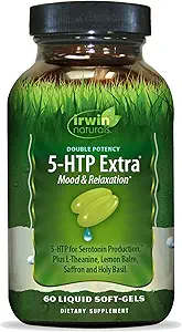 Irwin Naturals Double Potency 5-HTP Extra - 60 Liquid Soft-Gels, Packung mit 3 - für Entspannung & Serotonin Produktion - 90 Gesamt Servierungen
