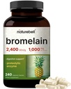 NatureBell Bromelain, 1,000mg Per Serving, 240 Veggie Capsules | 2,400 GDU – Digestive Enzymes & Joint Support Supplement – Proteolytic Enzymes for Digestion, Fresh Pineapple Source – Non-GMO