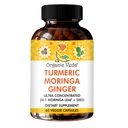 Organic Veda Turmeric Moringa Ginger Capsules - Super Antioxidants & Curcumin Supplement with 20:1 Moringa Leaf & Seed Extract, Black Pepper - Energy, Joints, Heart Health Support - 60 Vegan Pills