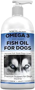 Nodens natürliches Fischöl für Hunde 100% reine Omega 3 Fischöl flüssige Hunde Skin & Coat Supplement, reduzieren Shedding und Juckreiz. Omega 3 Fettsäuren EPA & DHA für Hundegelenke, Immununterstützung & Verdauung