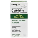 All Day Allergy Relief Cetirizine 10MG 300 Count Tablets by Major