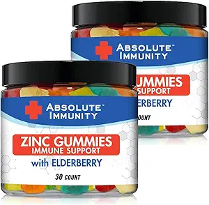 Absolute Immunität- ZINC und Elderberry Gummies - Immunsystem Gesundheit - Erwachsene und Kinder 30ct. 2 Pack