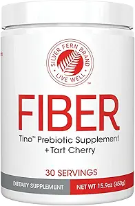 Tino Natural Gluten Free Prebiotic Fiber Supplement - mit Tart Cherry Extract & Polycan Black Yeast Extract - Non-GMO, Water Soluble Fiber Powder Mix (1 Canister - 15.9 Oz)
