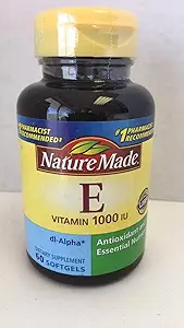 Natur Made dl-Alpha Vitamin E 1000 IU Softgels 60 ea (Pack mit 2)