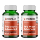 INFINITE AGE 2 Pack von 1250mg Sea Moss Advanced Superfood Capsules, 120 Count - High-Potency, Vegan, Made in the USA - Irish Seamoss, Bladderwrack, Burdock Root - Gesamtgesundheit, Immunitätsunterstützung
