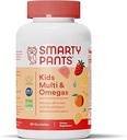 SmartyPants Kids Multivitamin Gummis: Omega 3 Fischöl (EPA/DHA), Vitamin D3, C, Vitamin B12, B6, A, K & Zink für Immununterstützung, Biotin, Glutenfrei, Drei Fruchtschlamm, 90 Zähler (22 Tage Versorgung)