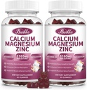 Calcium Magnesium Zink-Gummien mit Magnesium-Glycinat 200mg, Kalium, D3, Sea Moss, Calm Mood & Sleep Support- Kinder & Erwachsene 2 Pack