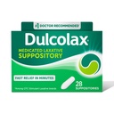 Dulcolax Stimulant Laxative Medicated Suppositories, Predictable & Effective Constipation Relief, Bisacodyl 10 mg, 28 Count, Stimulant Laxatives