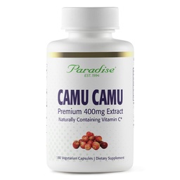 Paradise Herbs, Organic Camu Camu Extract, 400 mg, Rich in Vitamin C, Pure & Potent, Gluten Free, Non-GMO, Vegan, 180 Vegetarian Capsules