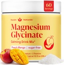 Magnesium Glycinate Powder + L-Theanine | 60 Servings | 300 mg per Scoop High Absorption Chelated Magnesium Powder for Sleep - Peach Mango Flavor, No Sugar, Support Restful Sleep & Relaxation