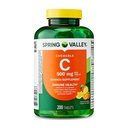 Spring Valley Vitamin C 500 mg Chewable Tablets, Immune Support Dietary Supplement, 200 Count
