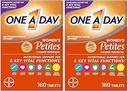 ONE A DAY Frauen Petites Multivitamin, Ergänzung mit Vitamin A, C, D, E und Zink für Immungesundheit Unterstützung, B Vitamine, Biotin, Folat (als Folsäure) & More,Tablet, 160 Count (Pack von 2)