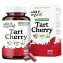 Wild & Organic Tart Cherry Capsules 600 mg - Uric Acid Support - Tart Cherry Powder Supplement - Prunus Cerasus Fruit Extract - 120 Days of Supply - Vegan, No Fillers, Non-GMO - 120 Count