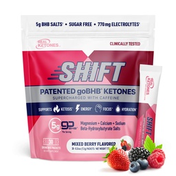 Reale Ketone BHB Exogene Ketone Getränke Mix Packets Keto Elektrolyte Pulver-Packets kein Zucker mit 4 Haupt Fasting Elektrolyte Plus Hydrating patentierte Keto BHB - 30 Zähler gemischte Berry Koffein