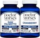 Doctor Morse's Saw Palmetto 5000mg & Cranberry 30000mg Bundle - Prostate Health, Urinary Tract Support, und Gesamt Wellness für Männer und Frauen, FDA-Registered, NSF-zertifiziert 90 Kapseln