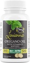 Louianna - Bio Wild Oregano Öl mit Vitamin D, Liquid Softgel Kapseln mit 80 Prozent Carvacrol, unterstützt Ihre Knochen, Immun-und Gut-Gesundheit, Kräuter-Ergänzungen, 120 Softgels