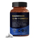 Puravita Magnesium Complex 700mg 12 in 1 Magnesium Supplement with Glycinate, Citrate, Malate & More | Easy Absorption, Energy Support, Vegan & Non-GMO | 120 Capsules (1pc)
