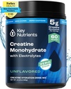 KEY NUTRIENTS Kreatin Monohydrat-Pulver + Elektrolyte, 5000mg Kreatin-Pulver, Micronized Creatine Monohydrat, Creapure Creatine - 60 Servierungen, Made in USA