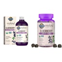 Garten des Lebens Bios Pflanzenbasierte Elderberry Immune Syrup 6.59 fl oz & Organics Elderberry Gummies für Erwachsene & Kinder
