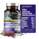 Premium 10 in 1 Immununterstützungsergänzung [10 Potent Ingredients] mit Elderberry, Vitamin C, Echinacea, Zink und Probiotikum für Immununterstützung, Gutgesundheit und bessere Verdauung, 60 Veg Caps
