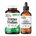 Wild & Organic Bitter Melon 180 Capsules & Ceylon Cinnamon Tincture 4 fl oz