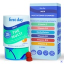 FIRST DAY Multivitamin for Men + Organic Fruit & Veggie Blend, Mens Multivitamins Gummies with 13 Key Nutrients for Energy, Focus, Immunity - Vitamins A, B1, B2, B6, B9, B12, C, D3, K - 30 Day Supply