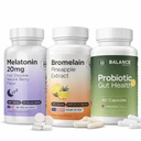 Balancebreens Melatonin + Bromelain + Probiotics Nighttime Digestive Wellness Bundle