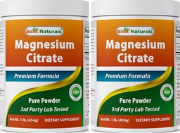 Migliore naturale Citrato di magnesio Polvere 1 Pound (1 LB (Pack of 2))