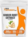 BulkSupplements.com Ginger Root Extract Powder - Ginger Supplement, Ginger Root Powder - Kräuterergänzung, Glutenfrei, 500mg pro Servierung, 500g (1.1 lbs) (Pack von 1)