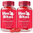 (2 Pack) Slim Bites Keto ACV Gummies - Official Advanced Formula, SlimBites Gummy Supplement, Non Habit Forming - 2 Easy to Chew Gummies Daily (120 Gummies)