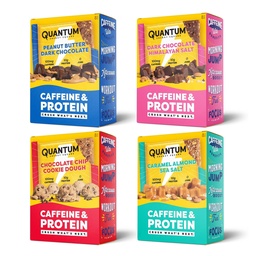 Quantum Energy Square: Energy Bar with Caffeine & 10g Protein. Delicious Healthy Snack On The Go. (Vegan, Gluten-free, Soy-free, Dairy-free) (Variety Mega Pack)