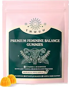 Premium Feminine Balance Gummis, Immununterstützung, Vegan, Glutenfrei,Hawaiian Ananas, für Frauen Gesundheit & Wellness,60 Gummis - 30 Servierungen (1)