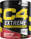 C4 Extreme Pre Workout Powder Fruit Punch | Preworkout Energy Supplement für Männer & Frauen | 200mg Koffein + Beta Alanine + Kreatin | 60 Servietten