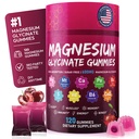 Magnesium Glycinate Gummies 600mg – High Absorption Pure Magnesium Glycinate Complex for Women & Men Support Sleep, Stress & Muscle, Sugar Free, Vegan & Non-GMO – Cherry, 120 Count