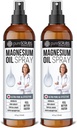 Reines topisches Magnesiumöl-Spray, Ultra schnelle Absorption für bessere Gesundheit, reines Zechstein-Brine - (2 Flaschenwert-Pack)