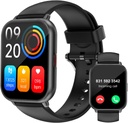 RUIMEN Smart Watches für Damen (Answer/Make Calls, 2 Bands Included), 1.8" Smartwatch für iOS/Android Phones, Fitness Tracker Heart Rate/Sleep Monitor Digital Watch Waterproof Black