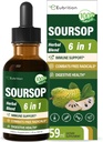 Soursop(Guanabana) Blätter & Obst Extrakt Tropfen für Immunsystem Unterstützung, Soursop Bitters Flüssigkeit für Verdauungsgesundheit, Graviola Supplement Plus Reishi & Vitamin B6, reich an Nährstoffen. 2 Unzen