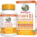 MaryRuth Organics Vitamin D3 Gummie | 2 Monate Versorgung | Erwachsene & Kinder Vitamin D Gummy | Immununterstützungsergänzung | VIT D3 1000IU für Knochen Gesundheit und Muskelfunktion | Vegan | Non-GMO | Gluten Free | 60