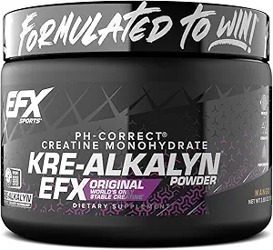 EFX Sports Kre-Alkalyn EFX Pulver | pH-gerecht Kreatin Monohydrat Pulverergänzung | Stärke, Muskelwachstum & Leistung | 55 Servierungen (Mango)