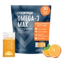 Coromega MAX 2400mg Omega-3 Fish Oil + Vitamin D Squeeze Packets, Wild-Caught, No Fishy Taste - 3X Bessere Absorption als Softgels, unterstützt Gehirn und Herzgesundheit (30 Portionen, Citrus Burst)