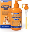 Wild Alaskan Lachsöl für Hunde & Katzen, Fischöl Omega 3 Ergänzungen mit EPA & DHA für Haut & Coat, Immune, Gehirn, Gelenk- und Herzgesundheit, Hunde & Cat Fischöl Ergänzungen mit Pumpe- 8 oz