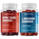 Nitric Oxide Gummies + L-Arginine Gummies Bundle: Green Apple and Cinnamon and Sour Berry Flavored Gummies