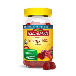 Vitamina B12 Gummies 1000 mcg per porzione, Integratore alimentare per il supporto al metabolismo energetico, Vitamine B12, Vitamine 150 Gummy, Alimentazione 75 giorni