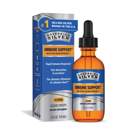 Sovereign Silver Immune Support - Kolloidales Silber, Bio-Active Silver Hydrosol, 10 ppm, Liquid Dropper, 2 Fl Oz, (59 mL)