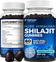 Pure Himalayan Organic Shilajit Gummis - Potent Shilajit Resin Supplement für Herren & Frauen - 100% natürlich mit 90+ Trace Minerals - Boost Energy, Vitality und Immununterstützung - 60 Gummis