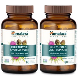 Himalaya Milk Thistle Liver Support - with Chicory, Andrographis, Dandelion, and Silymarin for Liver Cleanse, Detox and Function - Vegan, Non-GMO, Gluten Free, 350 mg, 60 Capsules, 2 Pack