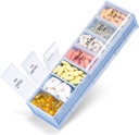 Extra große wöchentliche Pille Organizer 2 Mal pro Tag - Betife 7 Tage Pille Box, PM Pille Case mit Doppelschicht Jumbo Kompartment für Pillen, Vitamin, Fischöl, Beilagen(blau/weiß)