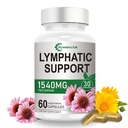 1540mg Lymphatic Drainage Supplements, Lymph System Support Supplement for Women Men with Dandelion | Cleavers | Burdock | Echinacea | Rutin,Reduce Swelling ,Lymphatic Cleanse & Detox, 60 Capsules
