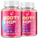 Booty Gummies for Women - BBL Gummies with Bovine Collagen Peptides - Herbal Blend with Aguaje, Fenugreek, Kwao Krua, Wild Yam, Blessed Thistle, Vitamin C & Zinc - Delicious Peach Flavor(120 Count)