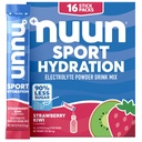 Nuun Sport Electrolyte Powder Packets with Magnesium, Calcium, Potassium, Chloride, and Sodium, Hydration Packets for On-the-Go, Strawberry Kiwi Flavor, Gluten Free & Vegan, 16 Single Servings